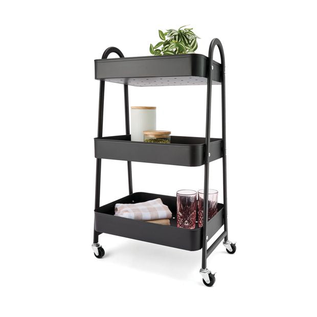 Black 3 Tier Trolley - Anko