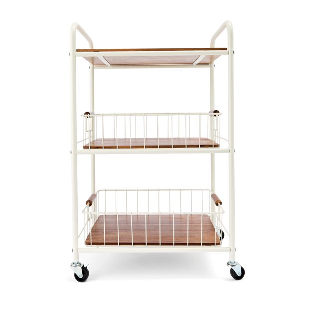 Off White and Acacia Trolley - Anko