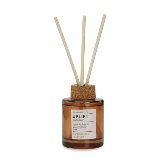 Aroma Uplift Lemongrass & Ginger Essential Oil Blend Liquid Reed Diffuser 130ml - Anko