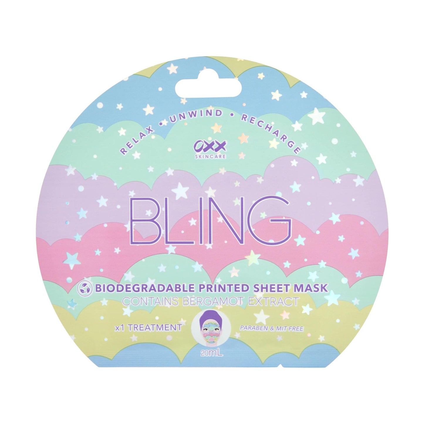 OXX Skincare Bling Printed Sheet Mask 20ml - Bergamot Extract