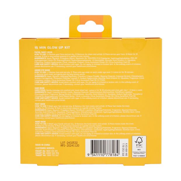 5 Pack 15 Min Glow Up Kit, Vitamin C and Squalane - OXX Skincare