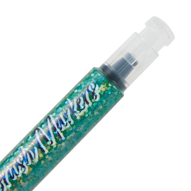 4 Pack Glitter Brush Markers - Anko