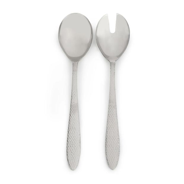 2 Pack Silver Hammered Salad Servers - Anko