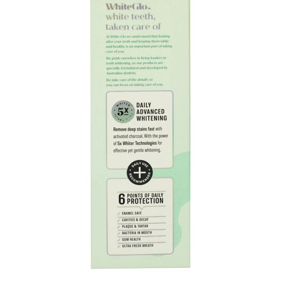 White Glo Charcoal Deep Stain Remover Whitening Toothpaste 115g - Fresh Mint