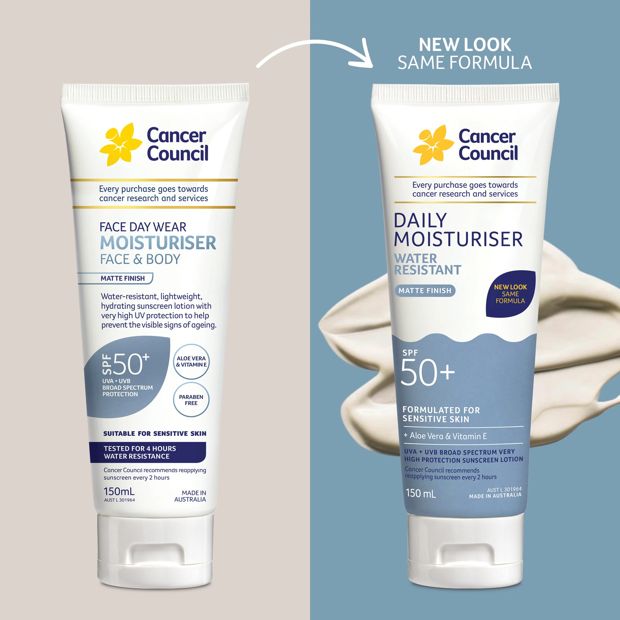 Cancer Council SPF50+ Daily Moisturiser 150ml - Aloe Vera and Vitamin E
