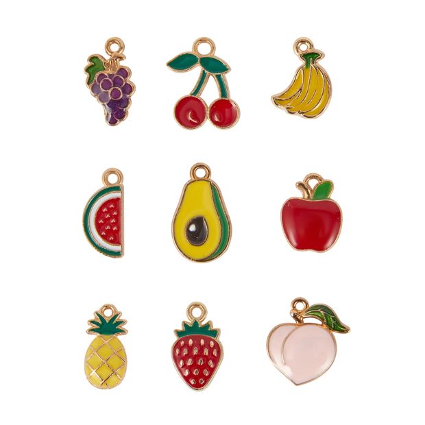 6 Piece Jewellery Making Charms, Fruit - Anko