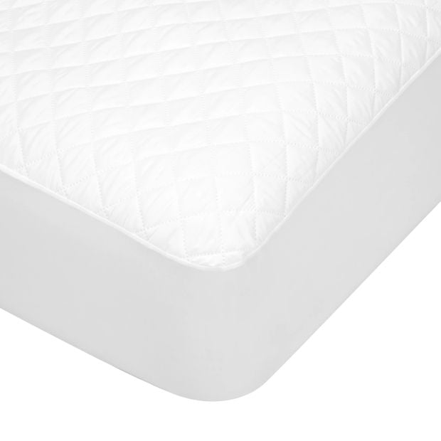 Stain Resistant and Allergy Sensitive Mattress Protector, Single Bed, White - Anko