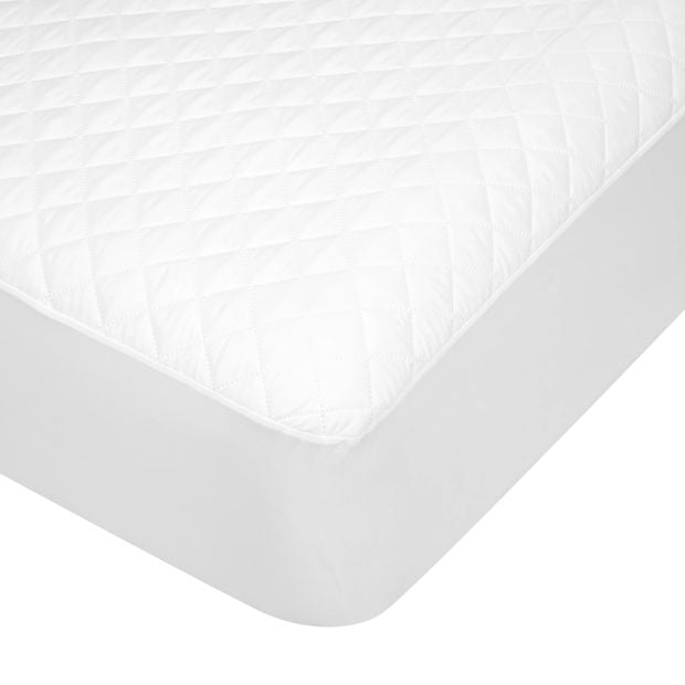 Stain Resistant and Allergy Sensitive Mattress Protector, Queen Bed, White - Anko