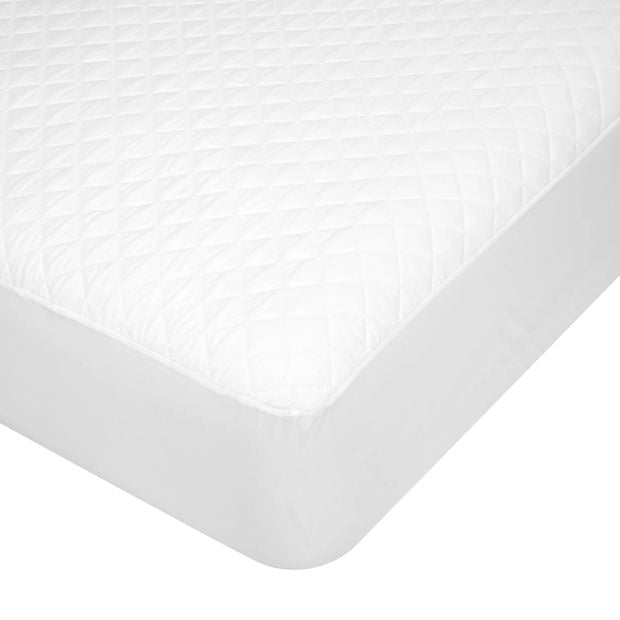 Stain Resistant and Allergy Sensitive Mattress Protector, King Bed, White - Anko