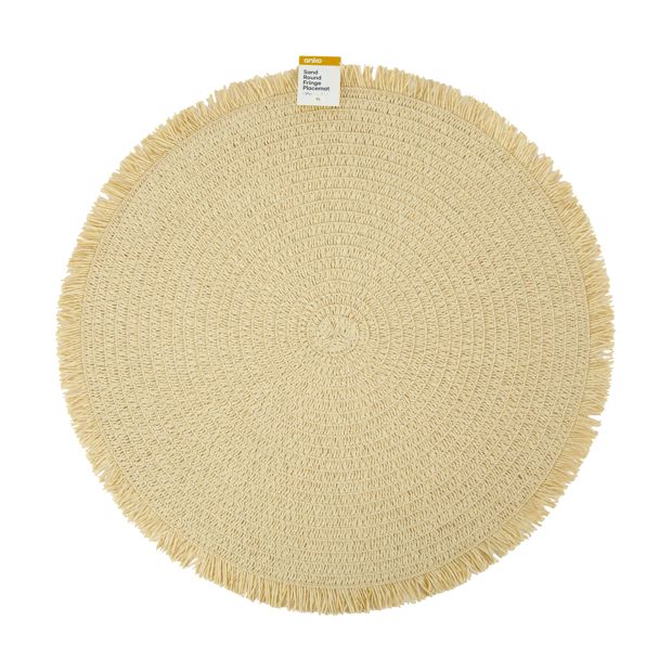 Sand Round Fringe Placemat - Anko