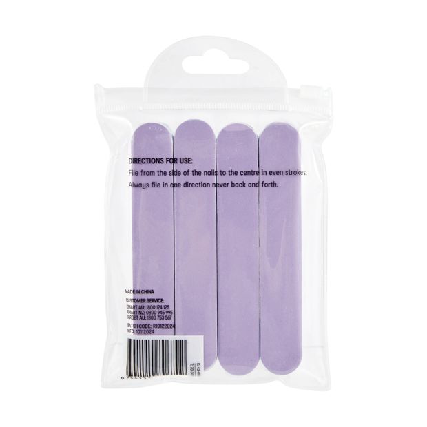 20 Piece Nail File Set, Purple - OXX Cosmetics