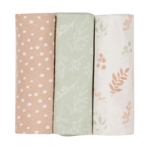 3 Pack Flannelette Wraps, Autumn - Anko