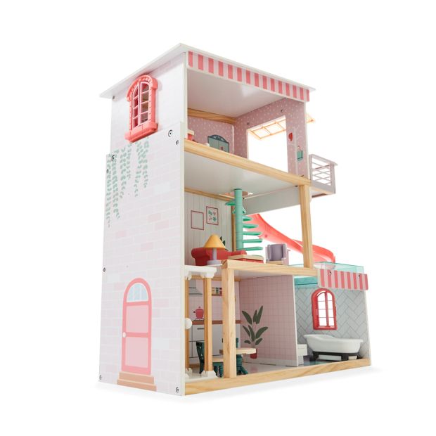 17 Piece Wooden Dollhouse Set