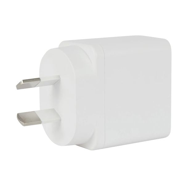 Wall USB Charger with USB-A to USB-C, White - Anko