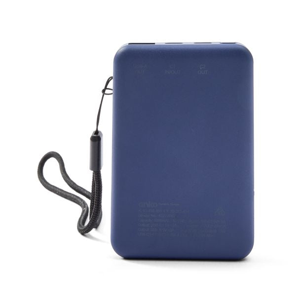 USB-A to USB-C 15W 5000mAh Portable Charger, Blue - Anko