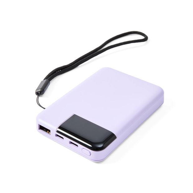 USB-A to USB-C 15W 5000mAh Portable Charger, Purple - Anko