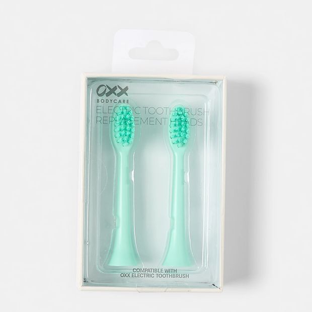 2 Pack Electric Toothbrush Replacement Heads - Green - OXX Bodycare