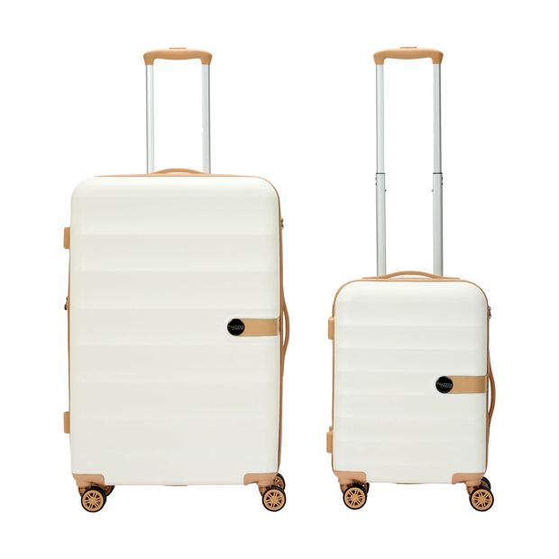 2 Piece Two Tone Hard Case Set, Cream - Anko
