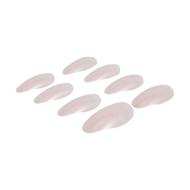 24 Pack Artificial Nails with Adhesive, Stiletto Shape, Light Pink Glaze - OXX Cosmetics