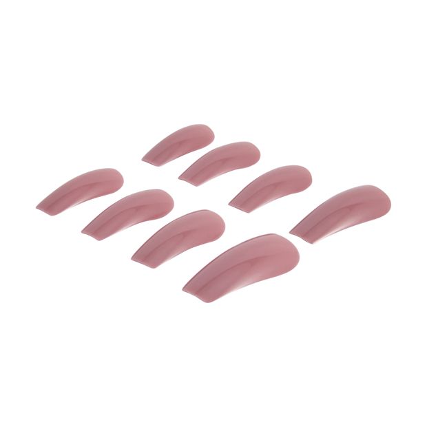 24 Pack Artificial Nails with Adhesive, Squareletto Shape, Nude - OXX Cosmetics