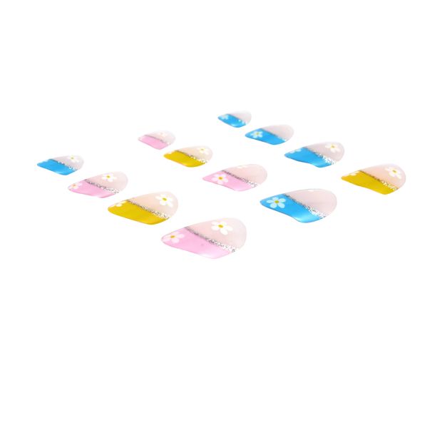 Pack Kids Pre-Glued Stick-On Nails, Flowers - OXX Junior