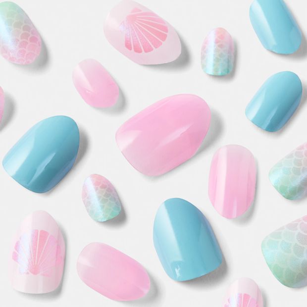 Pack Kids Pre-Glued Stick-On Nails, Mermaid - OXX Junior