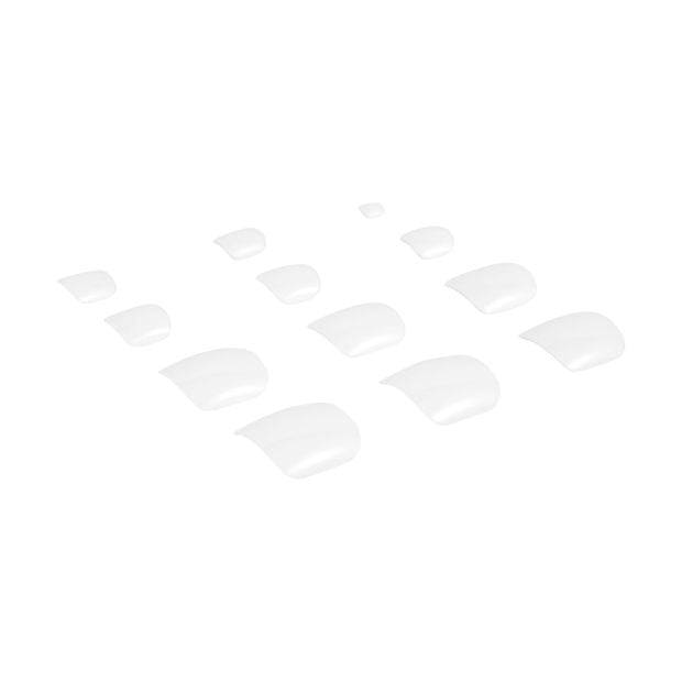 24 Pack Artificial Toenails with Adhesive, White - OXX Cosmetics