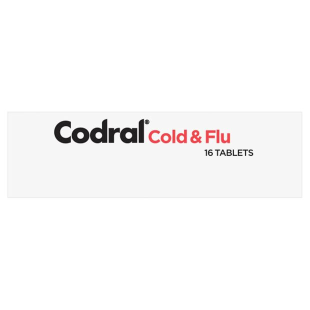 16 pack Codral Relief Cold and Flu Decongestant Tablets