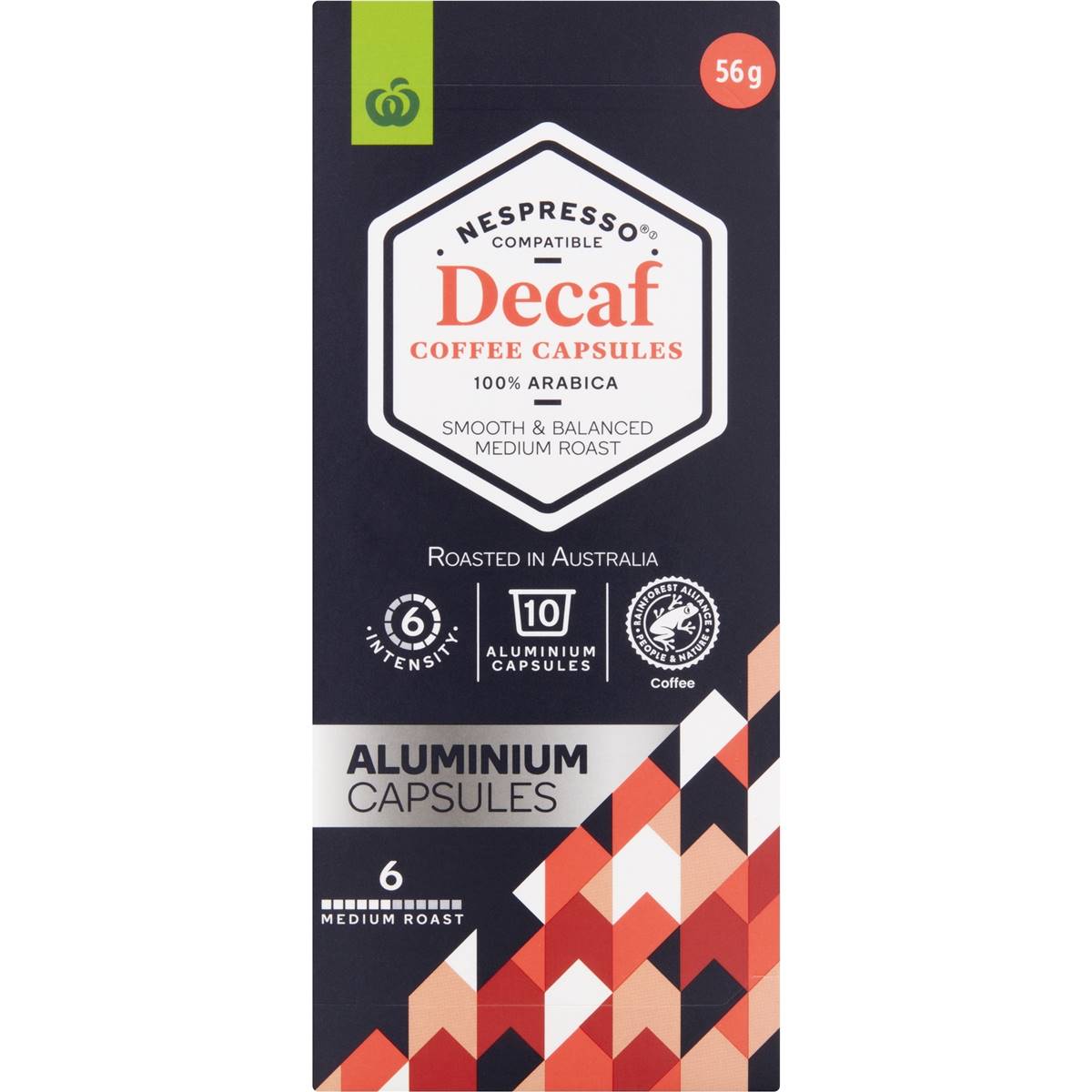 Woolworths Nespresso Compatible Coffee Capsules Decaffeinated 10 pack
