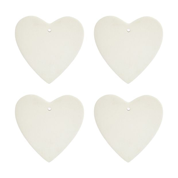 4 Pack DIY Ceramic Hanging Hearts - Anko