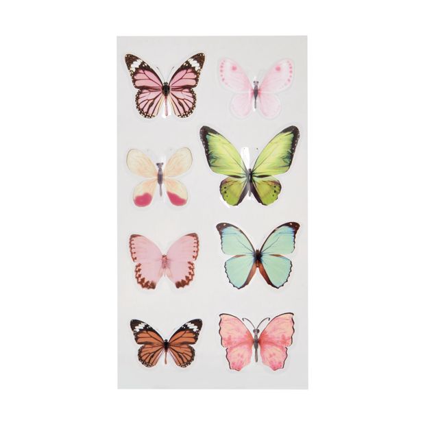 3D Stickers Sheet, Butterfly - Anko