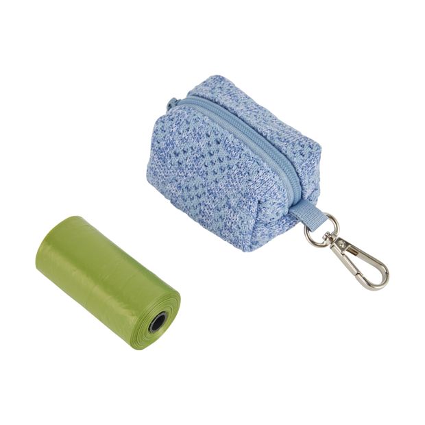 Pet Blue Knit Lead and Poo Bag Holder - Anko