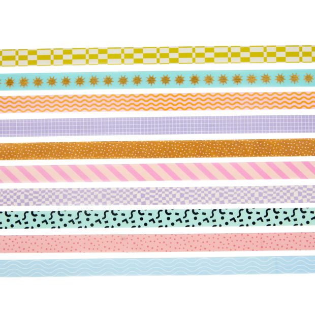 10 Pack Washi Tapes, Pattern Play - Anko