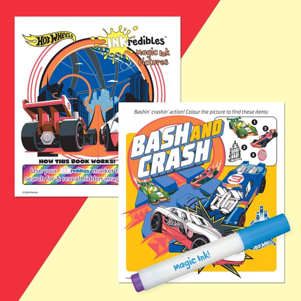 INKredibles Magic Reveal Hot Wheels Mess Free Magic Ink Pictures! - Book