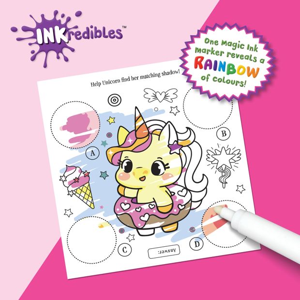 INKredibles Magic Reveal Unicorn Dreams Mess Free Magic Ink Pictures! - Book