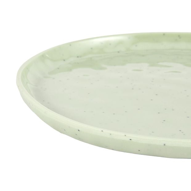 4 Pack Green Glazed Look Side Plates - Anko