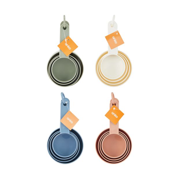 Set of 4 Measuring Cups, Assorted - Anko