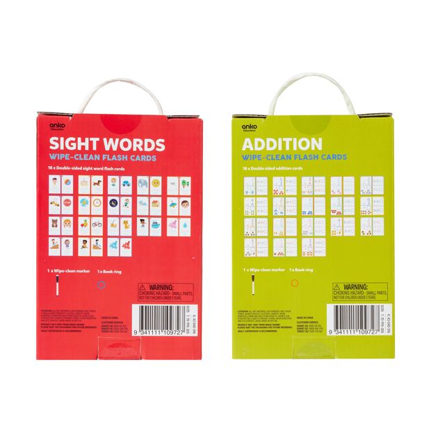 Wipe-Clean Flash Cards, Assorted - Anko