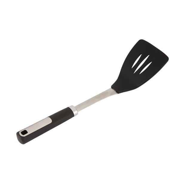 Silicone and Stainless Steel Slotted Turner with Soft Touch Handle - Anko