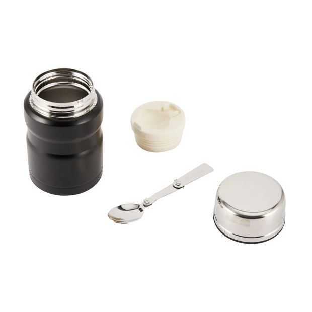 490ml Black Food Flask with Spoon - Anko