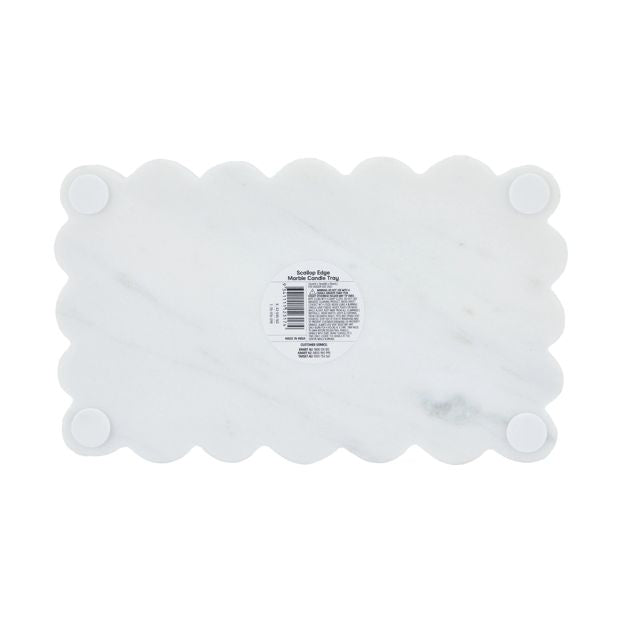 Scallop Edge Marble Candle Tray - Anko