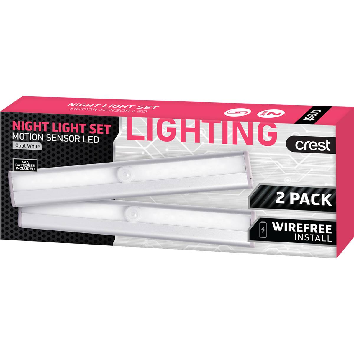 Crest Night Light Set Motion Sensor LED 2 Pack