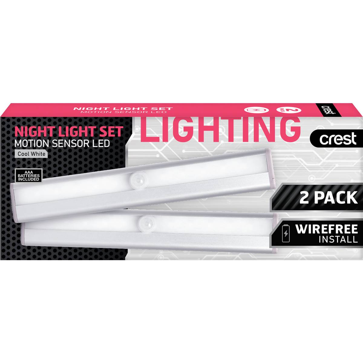 Crest Night Light Set Motion Sensor LED 2 Pack
