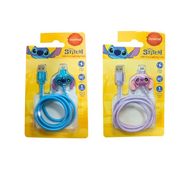 Disney Lilo & Stitch USB-A to Lightning Charging Cable - Assorted
