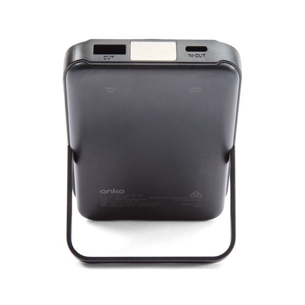 10000mAh Portable Charger with Stand, Black - Anko