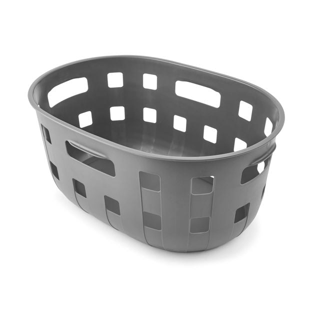 50L Trellis Laundry Basket, Charcoal - Anko