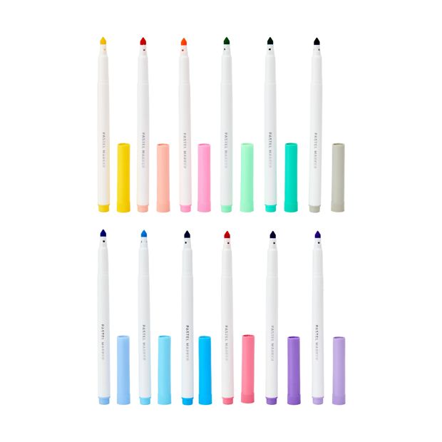 12 Pack Pastel Colour Markers