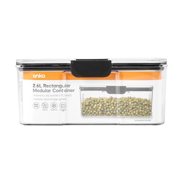 2.6L Rectangular Modular Container - Anko