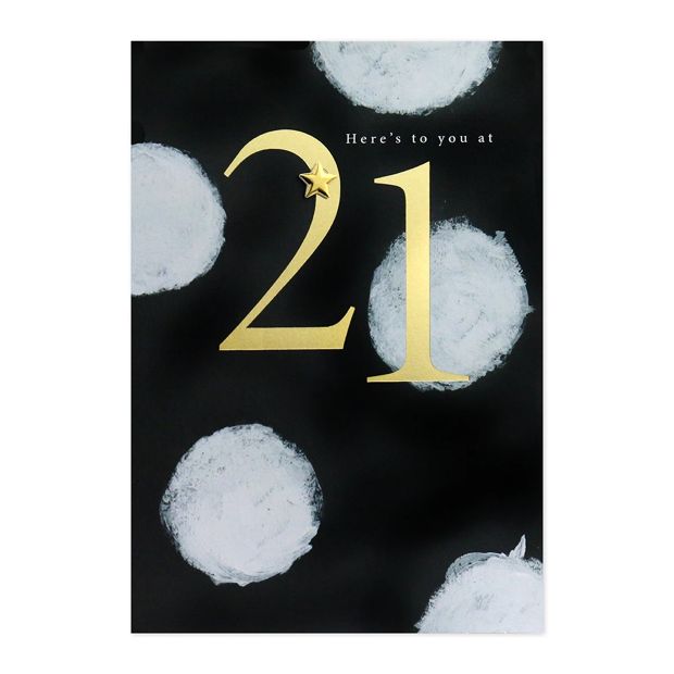 21st Birthday Greeting Card with Gold Foil Detail