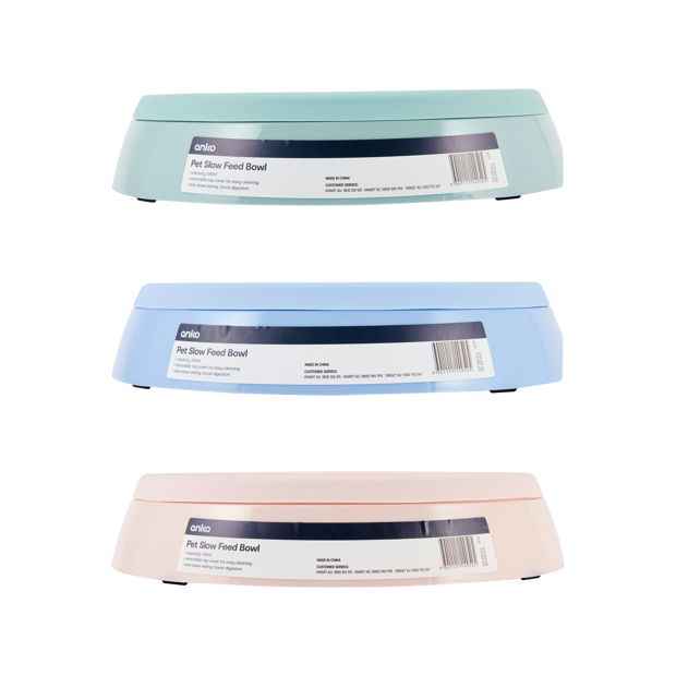 Pet Slow Feed Bowl, Assorted - Anko